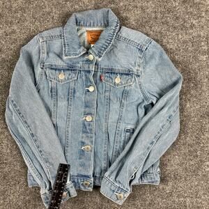 Levi's Denim Jacket Kids Girls Size Large 12-13Y Light Wash Button Front Casual